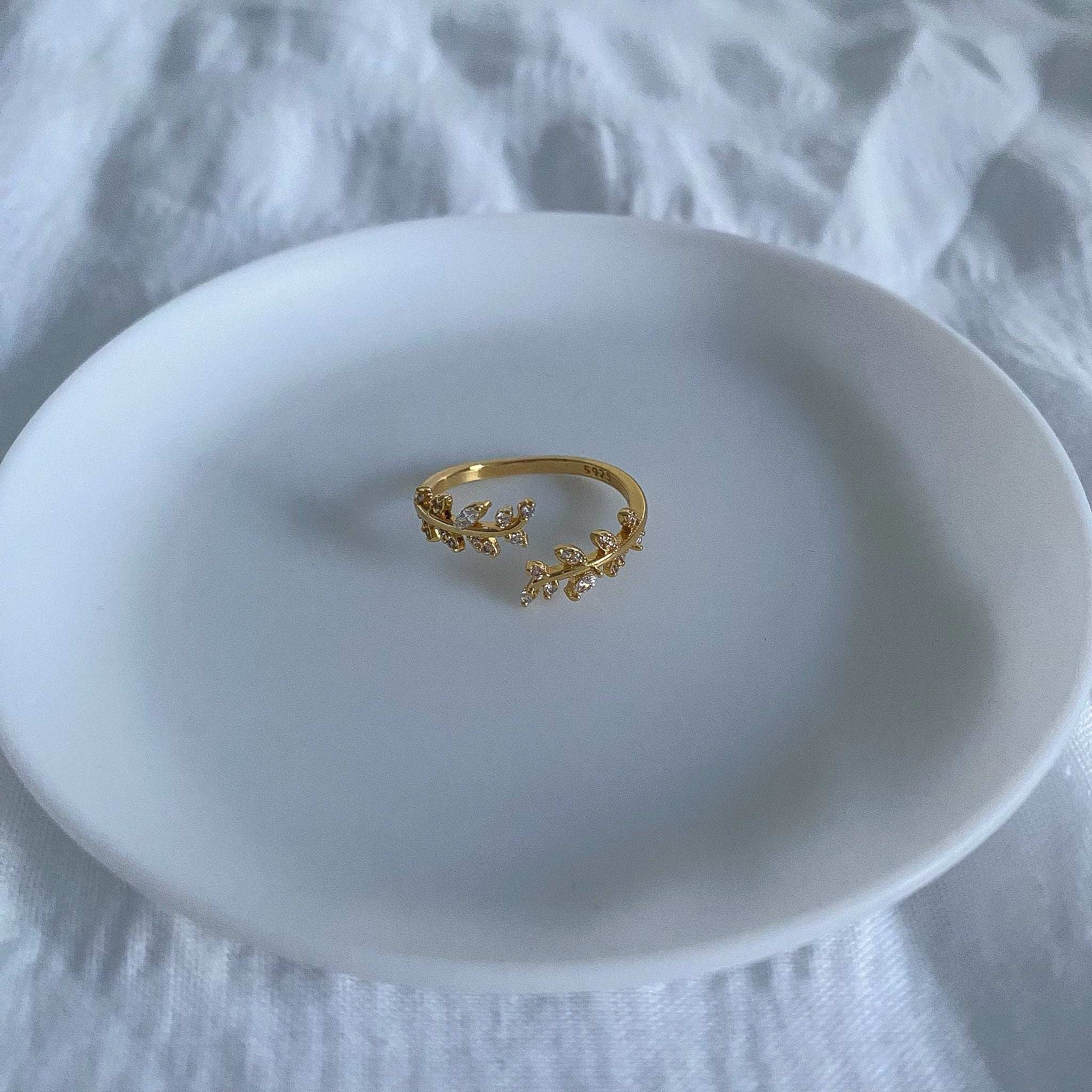 14k Gold Plated Leaf Ring