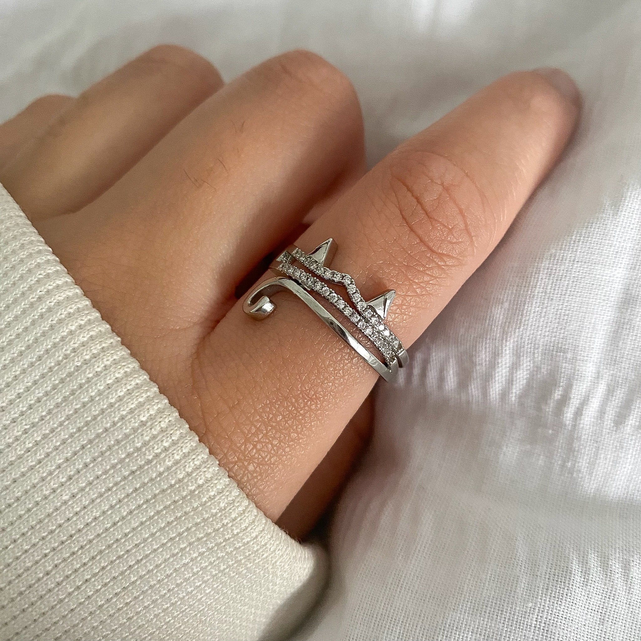 Sterling Silver Cat Ring