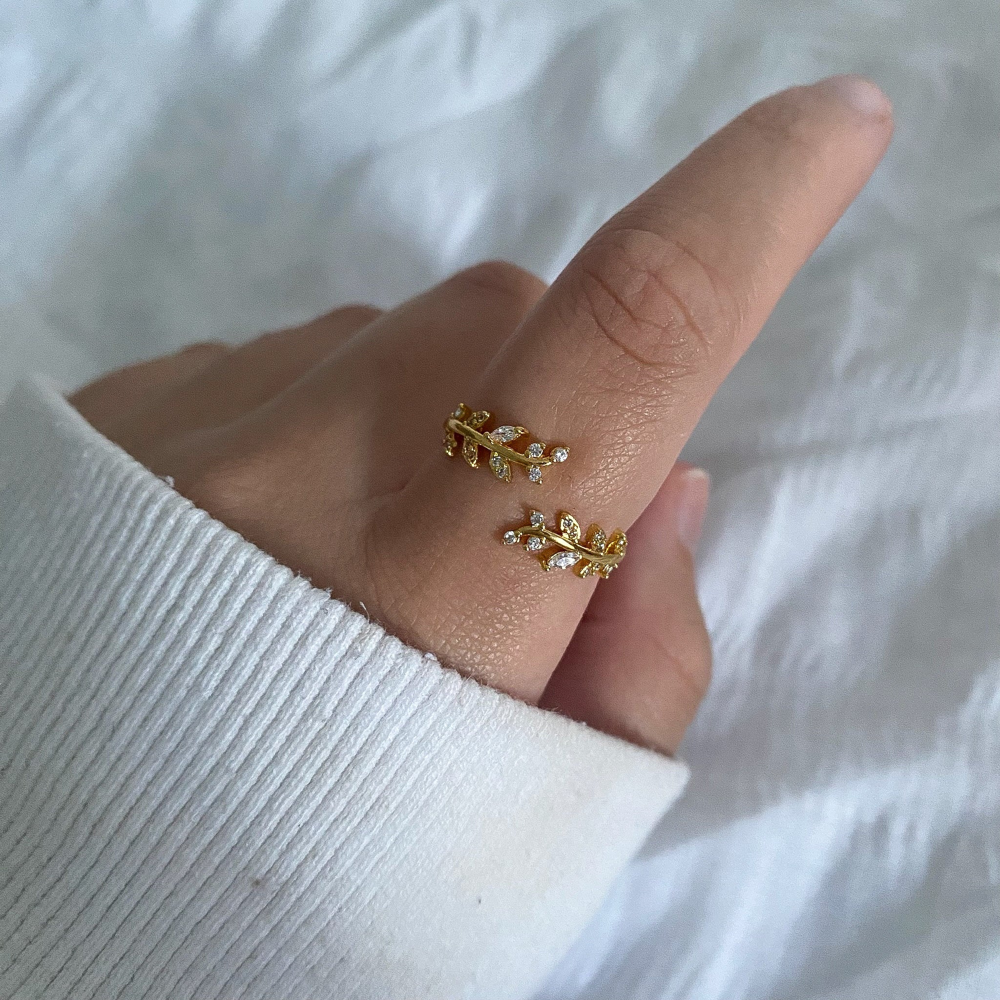 14k Gold Plated Leaf Ring
