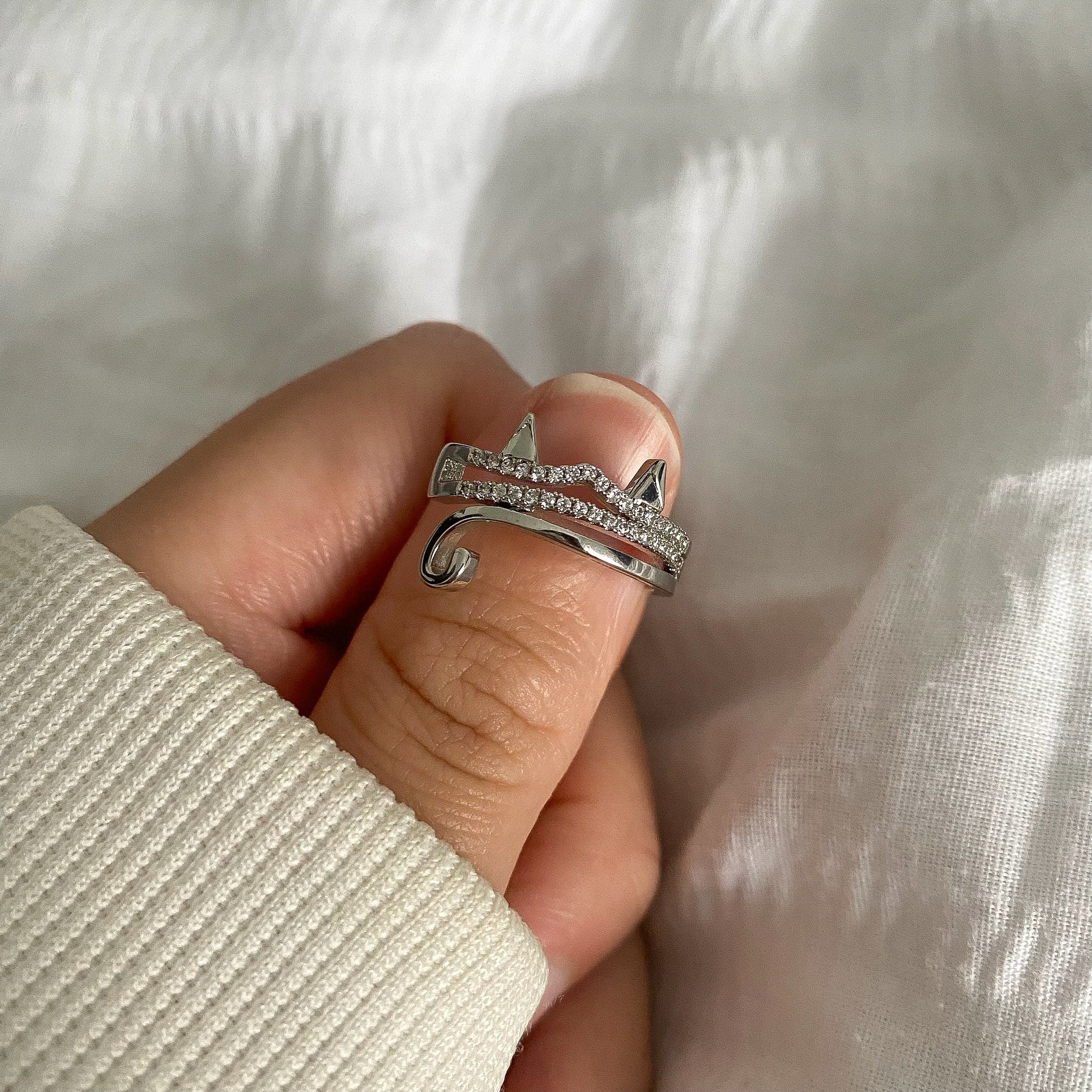 Sterling Silver Cat Ring