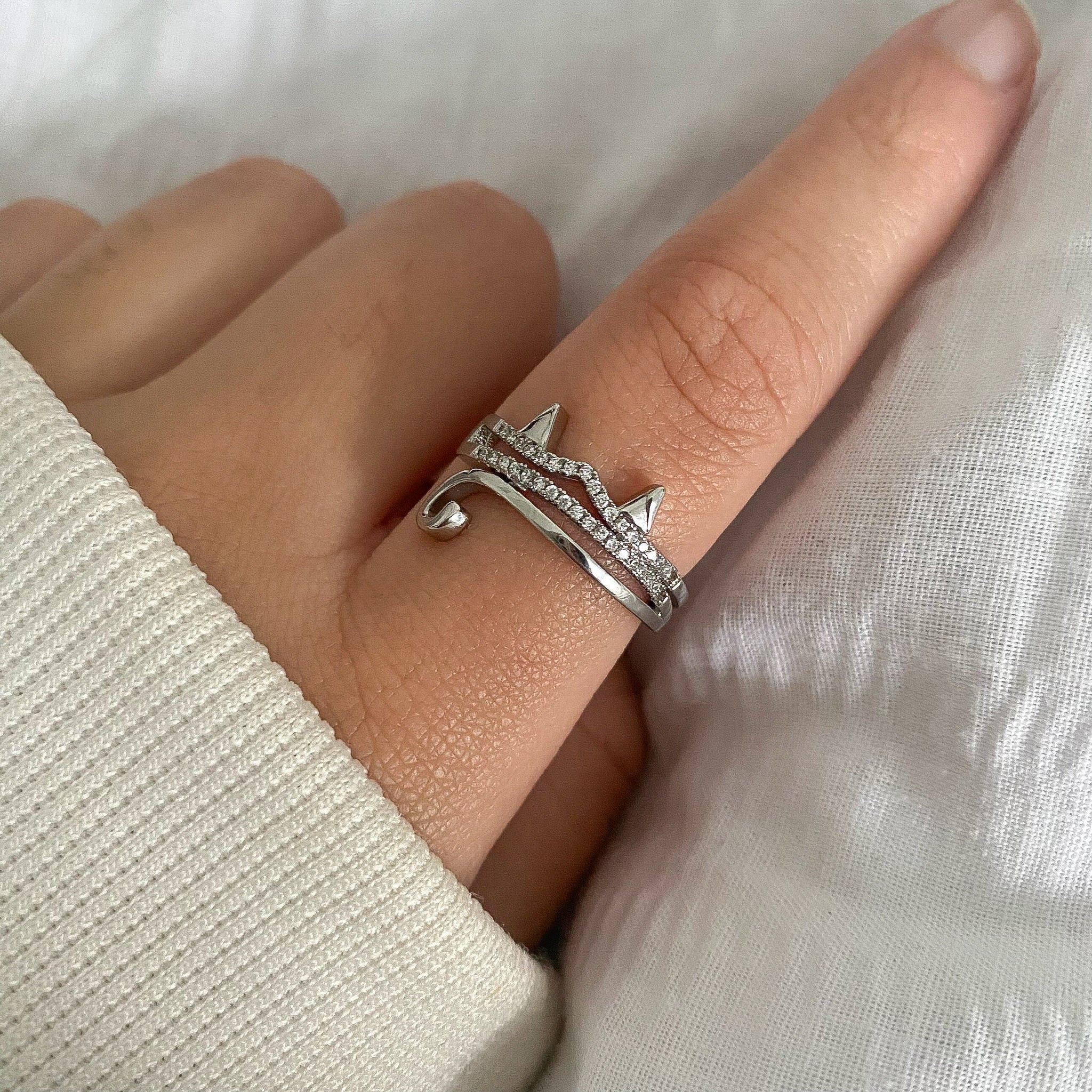 Sterling Silver Cat Ring