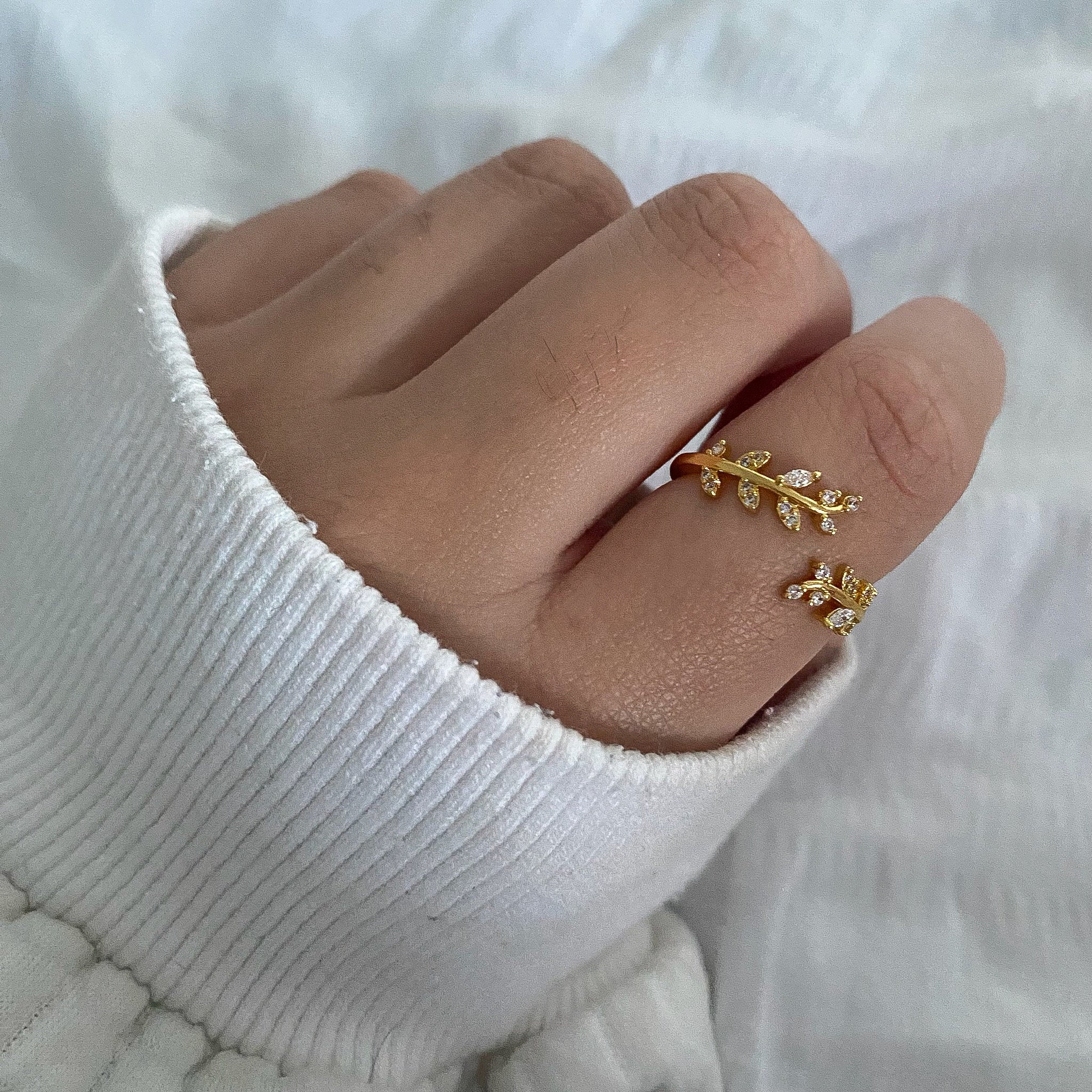 14k Gold Plated Leaf Ring