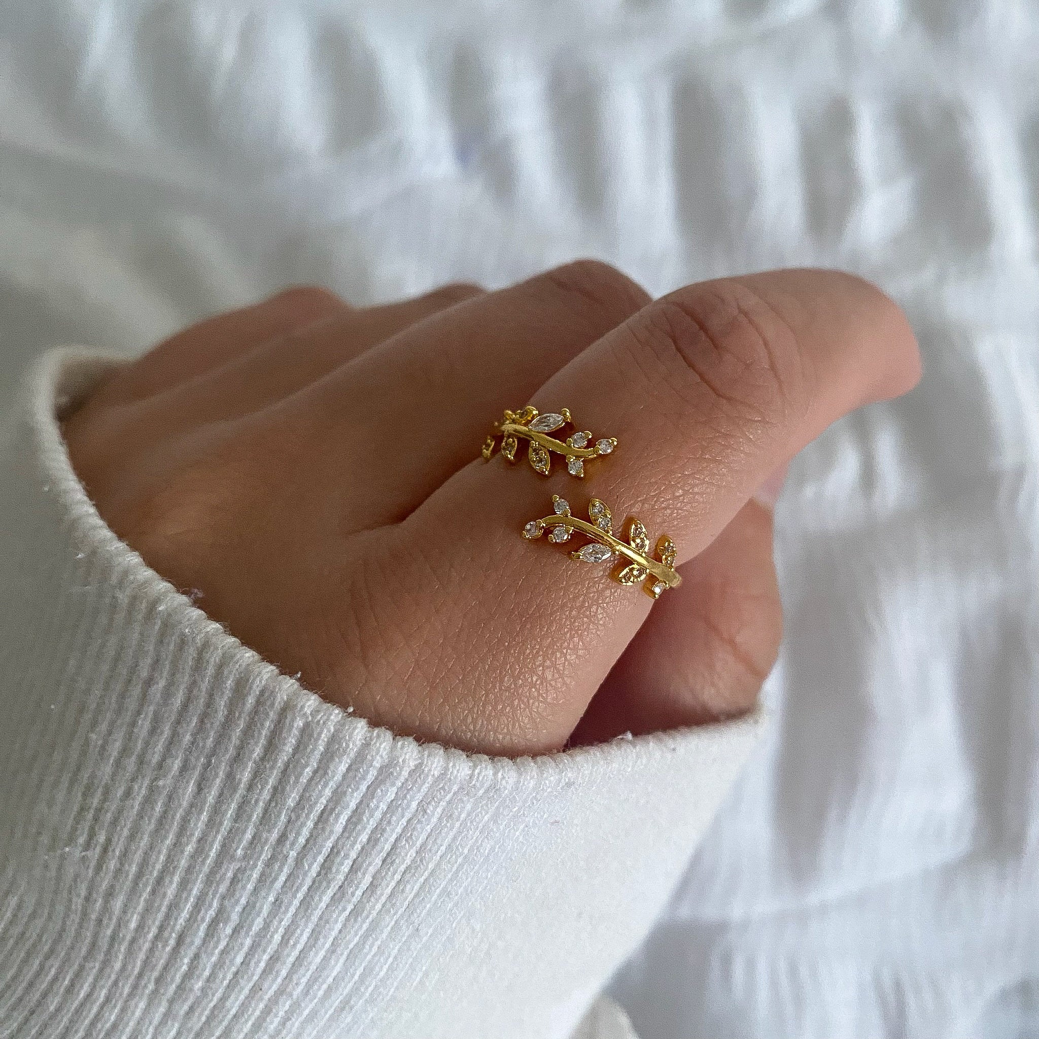 14k Gold Plated Leaf Ring