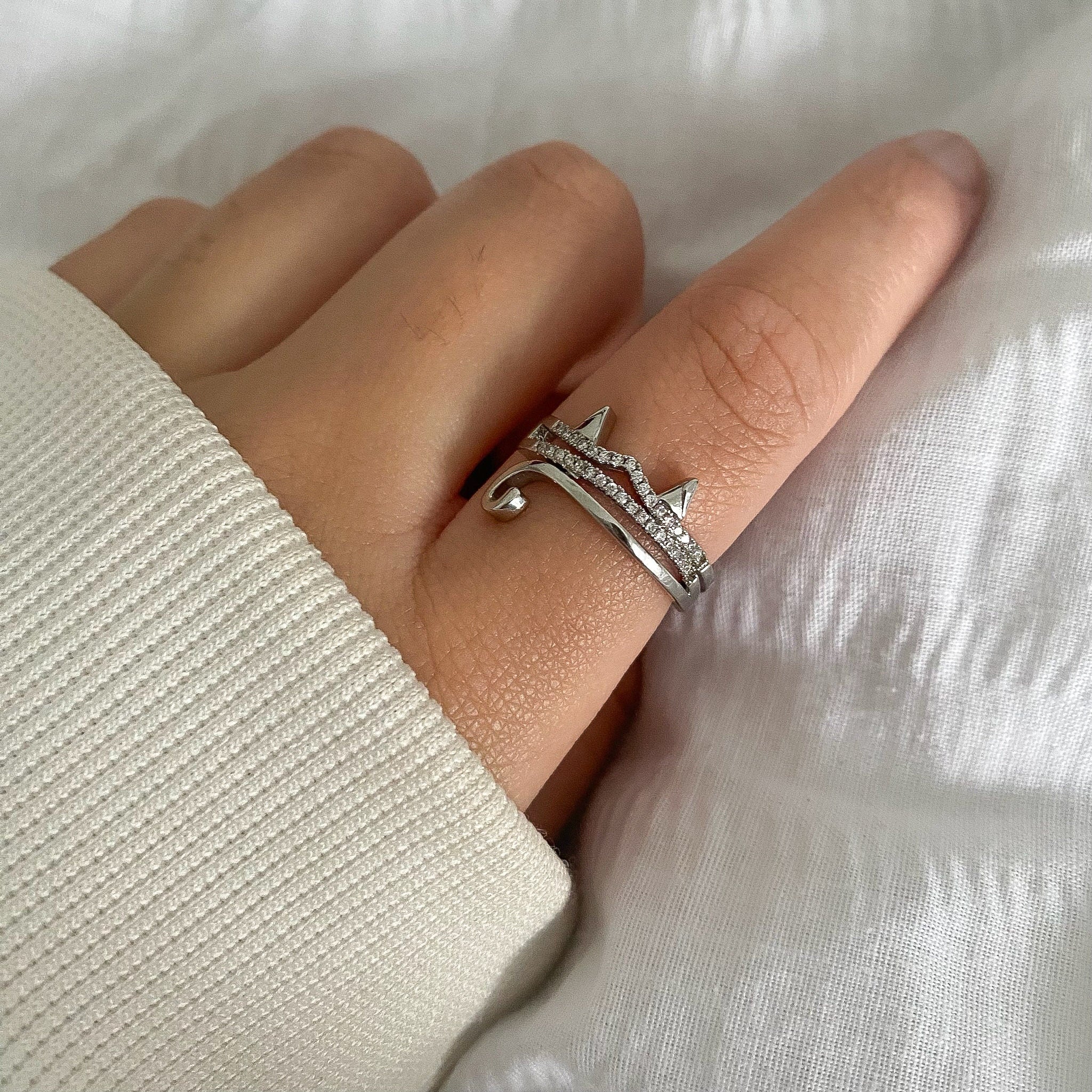 Sterling Silver Cat Ring