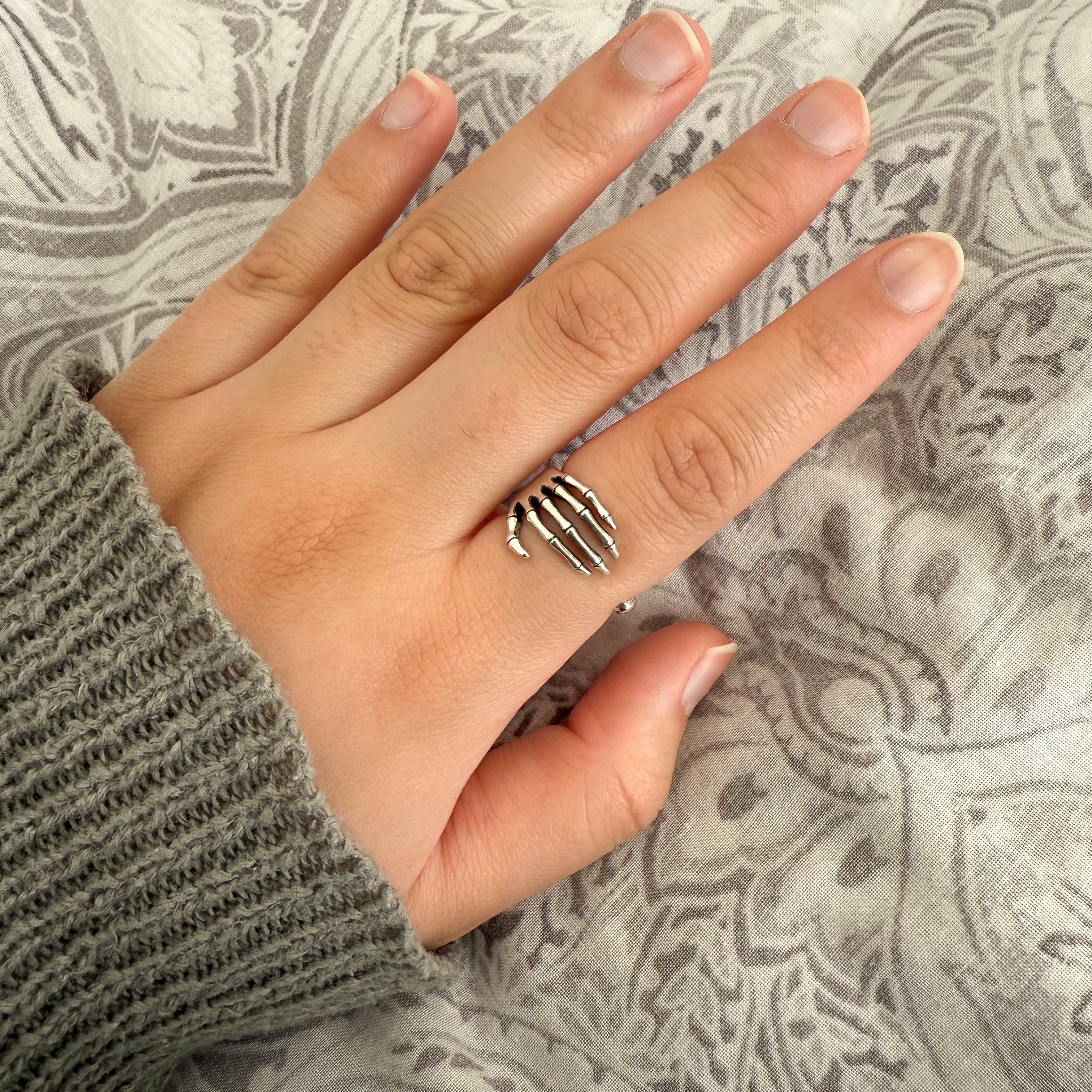 Sterling Silver Skeleton Hand Ring