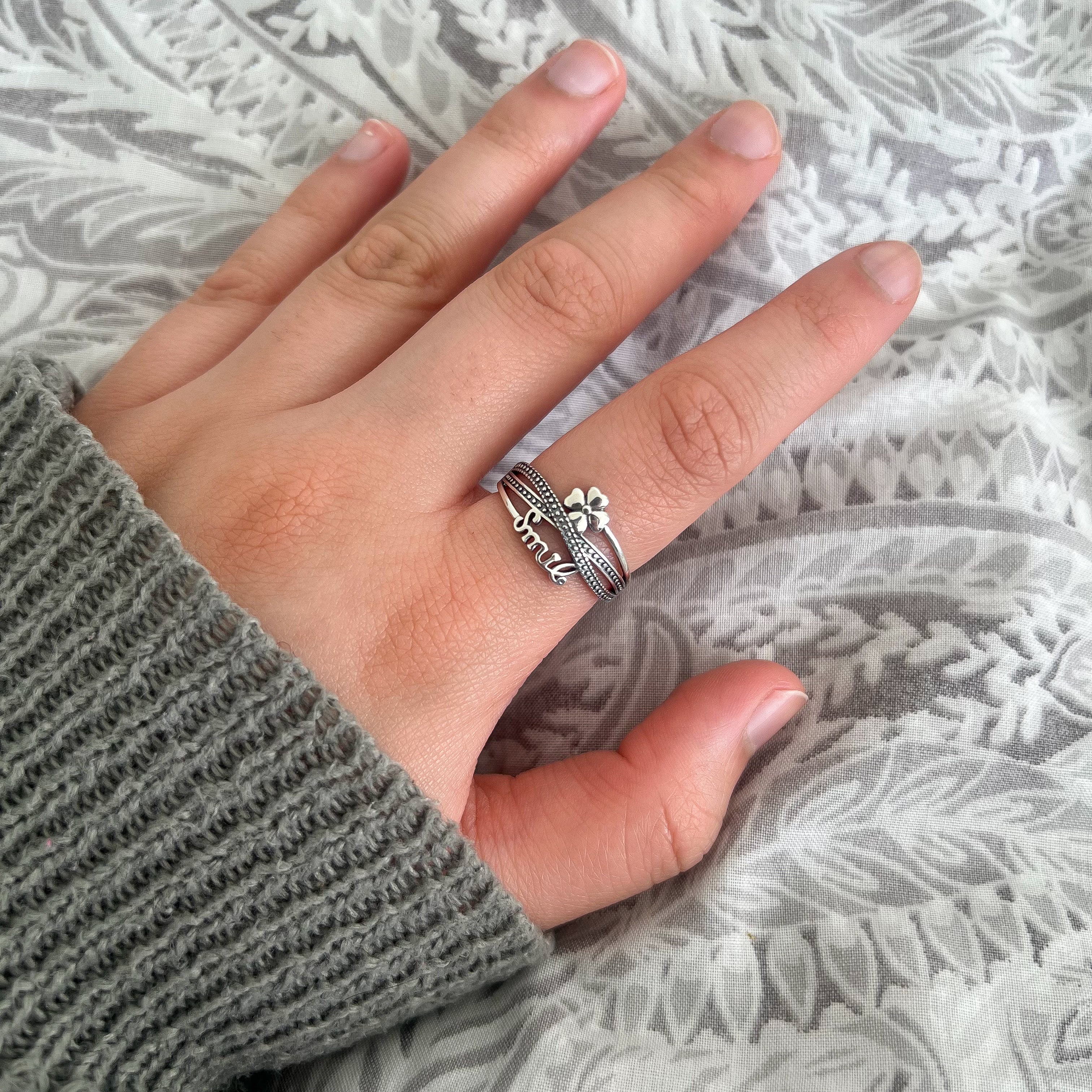 Sterling Silver Four Leaf Clover Ring