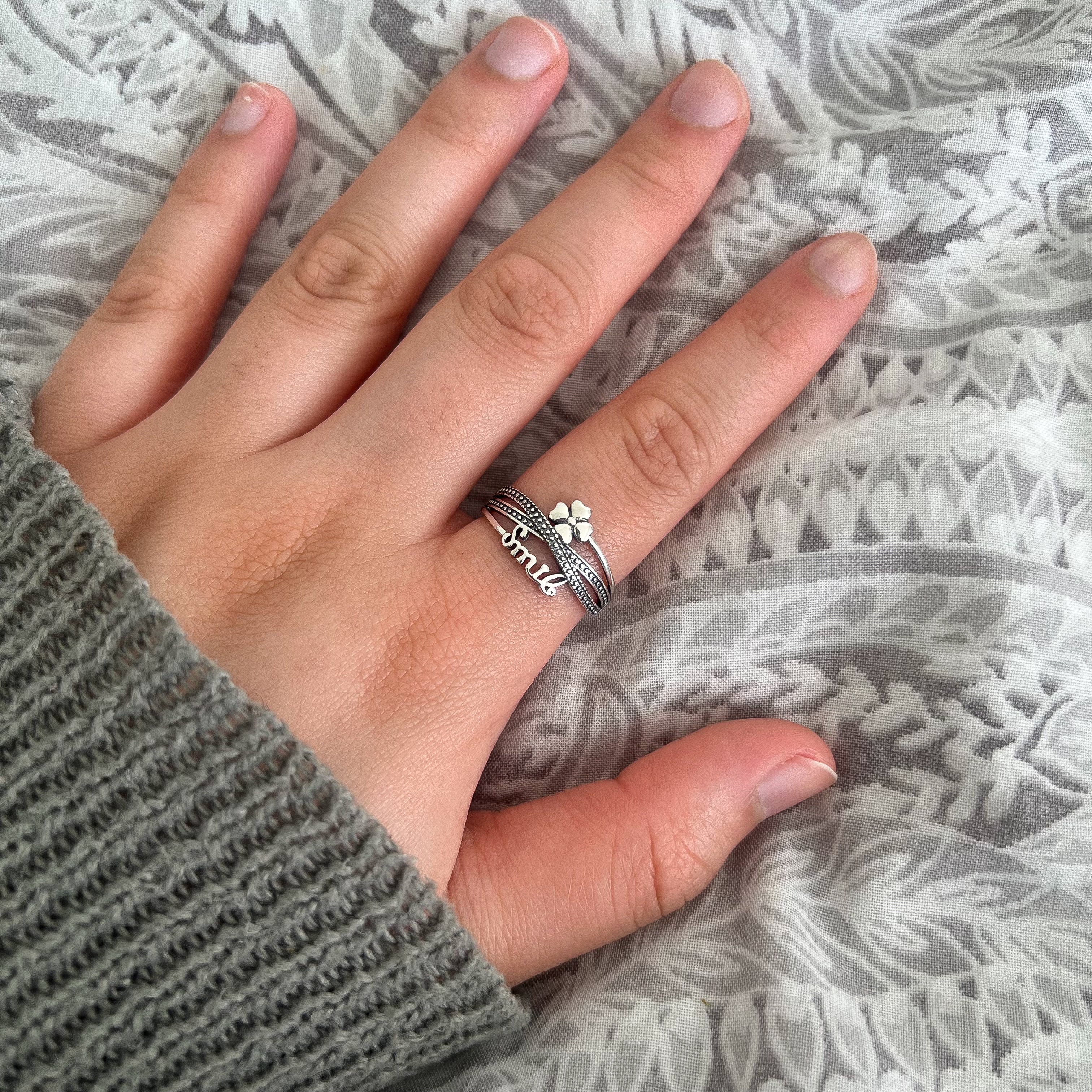 Sterling Silver Four Leaf Clover Ring