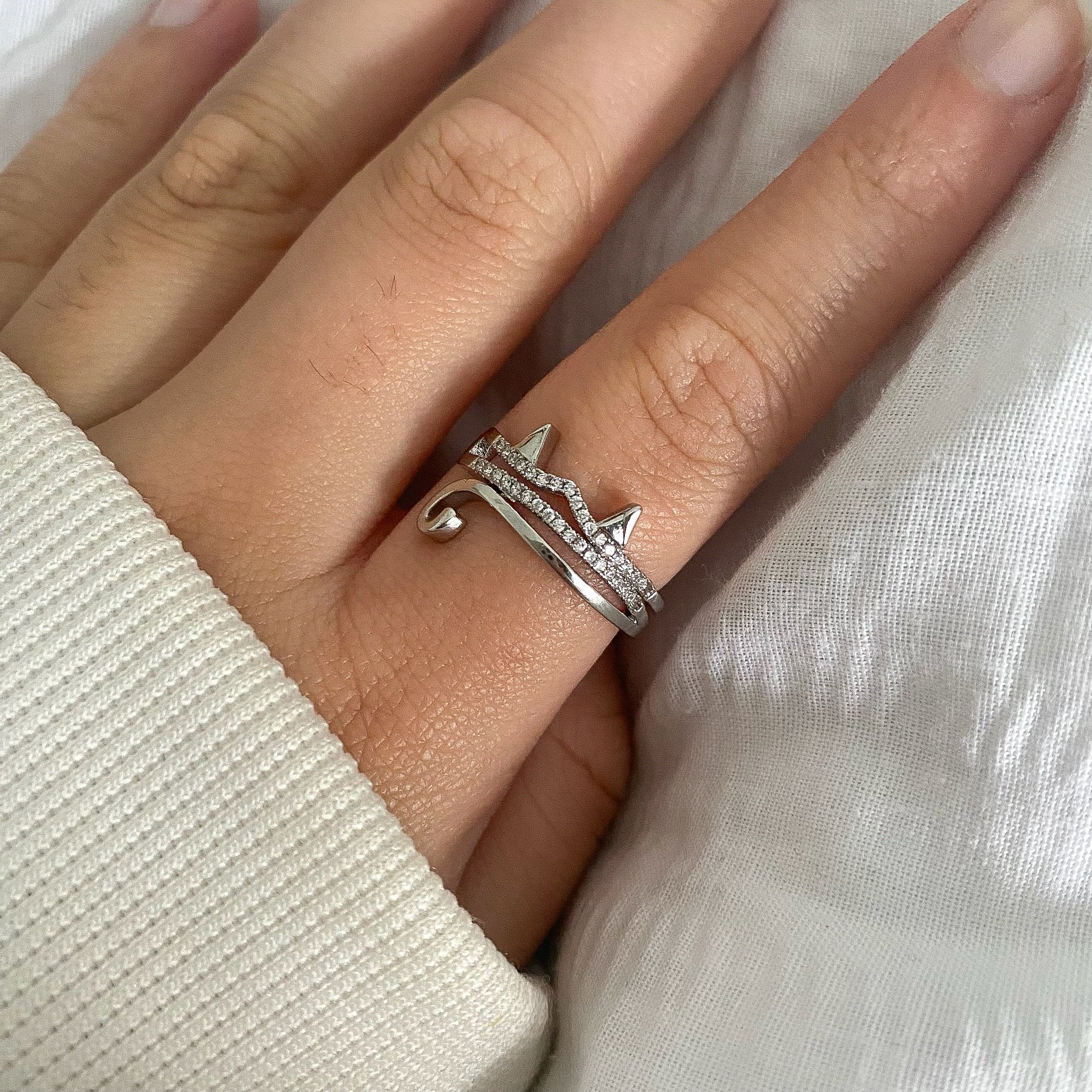 Sterling Silver Cat Ring