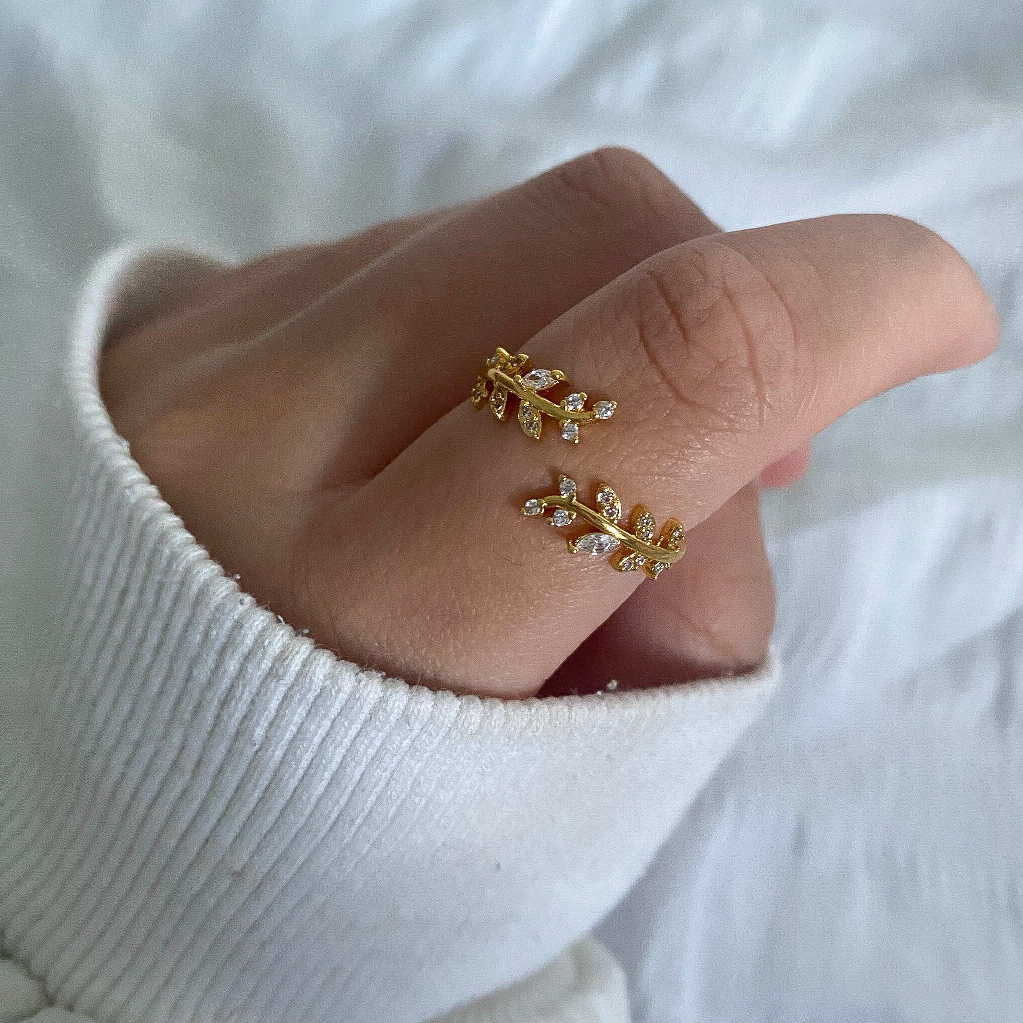 14k Gold Plated Leaf Ring