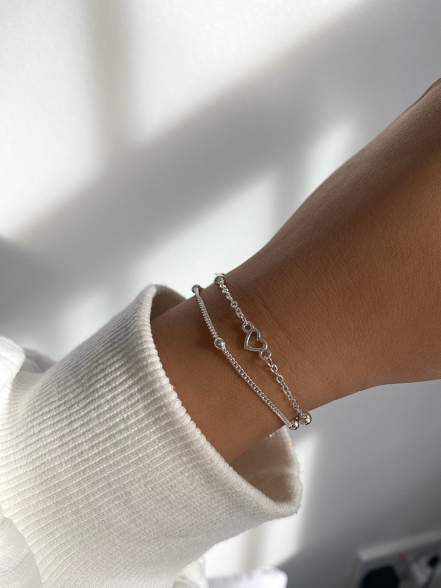 Sterling Silver Heart Bracelet