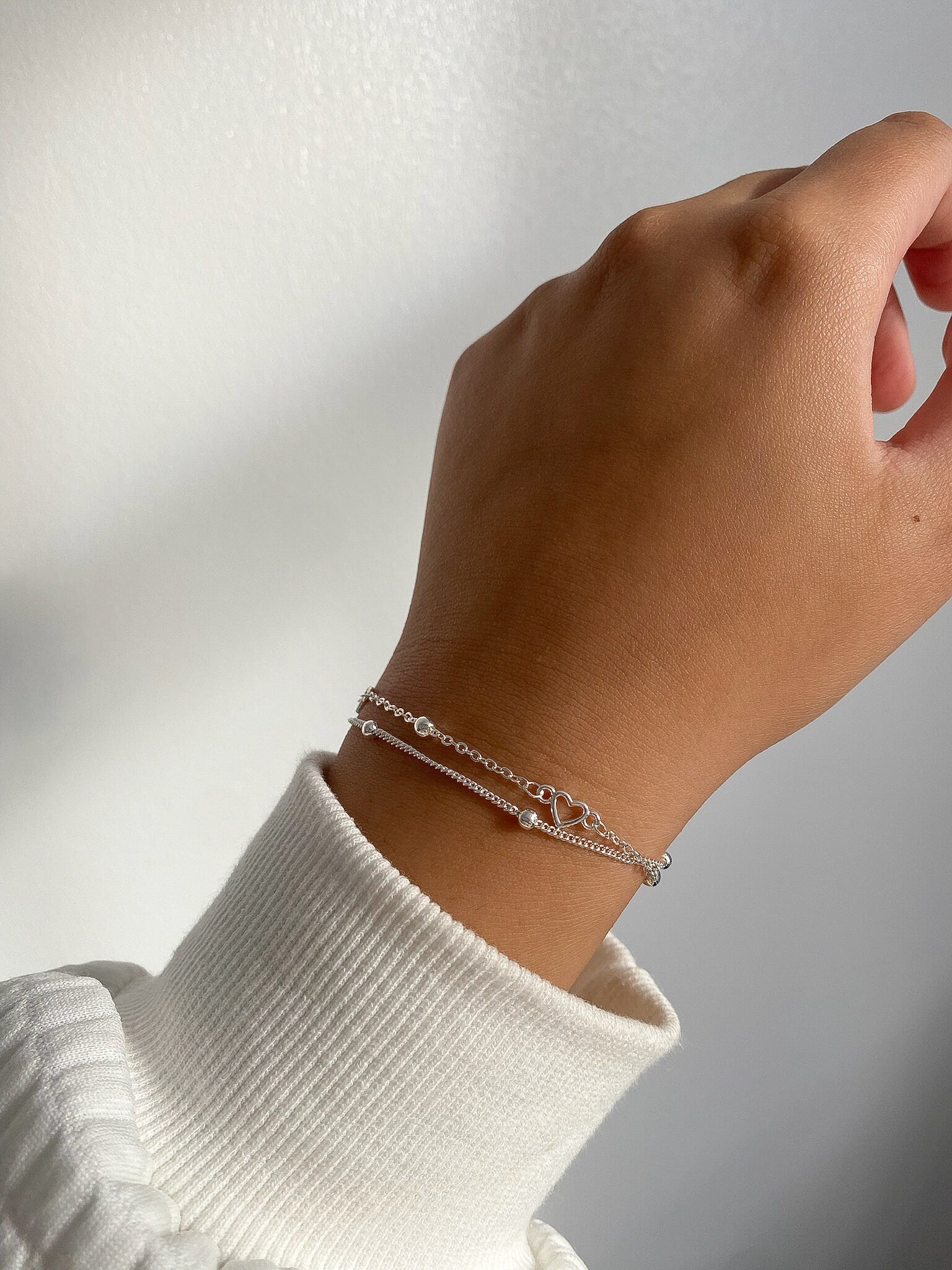 Sterling Silver Heart Bracelet