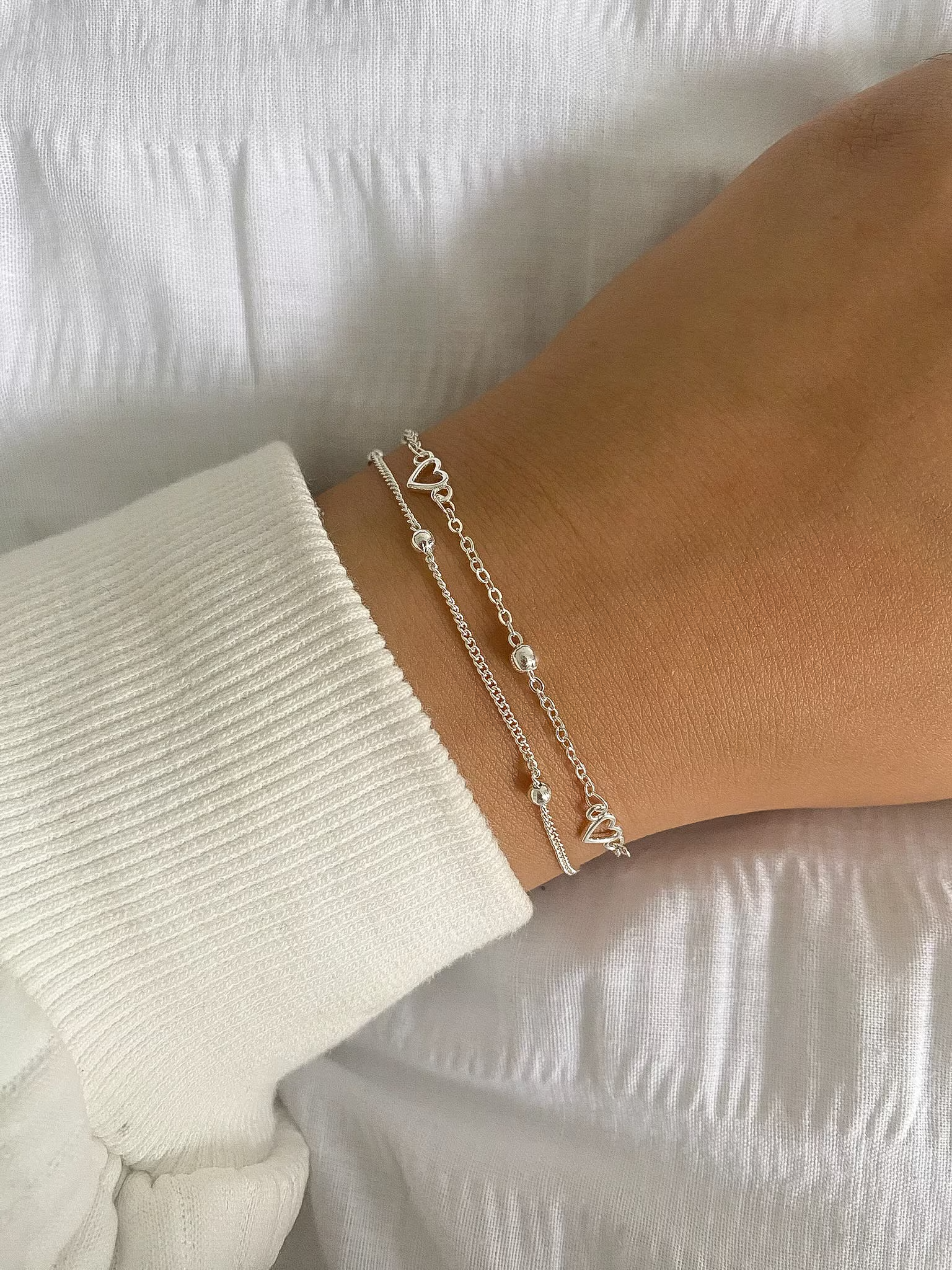 Sterling Silver Heart Bracelet