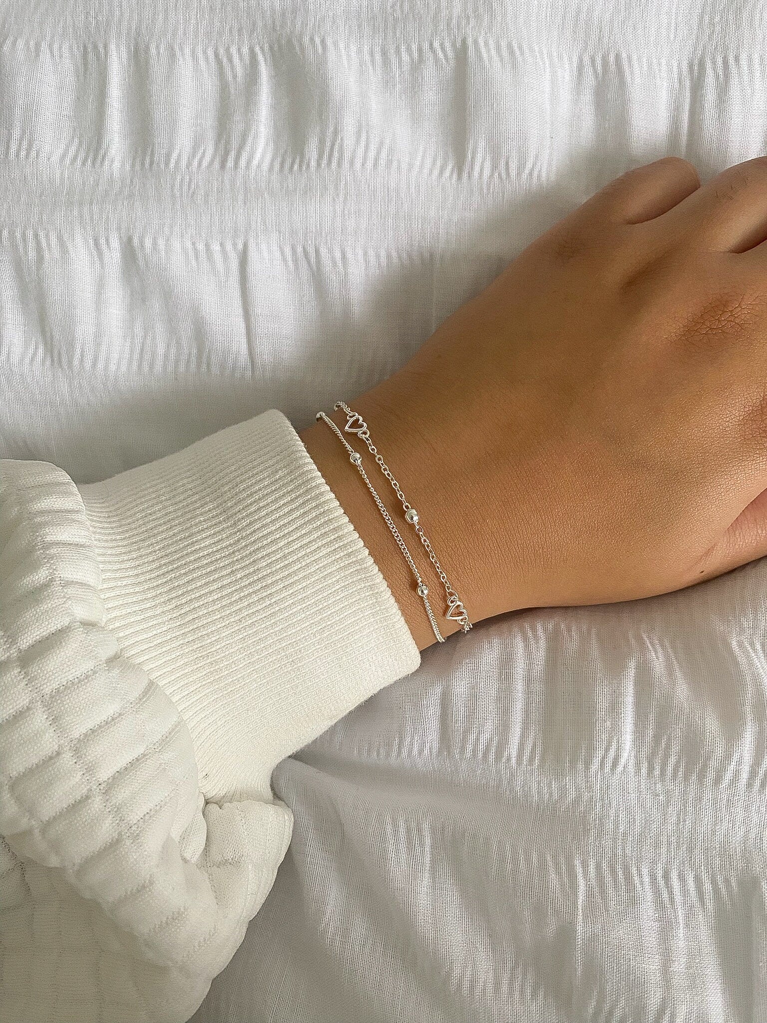 Sterling Silver Heart Bracelet